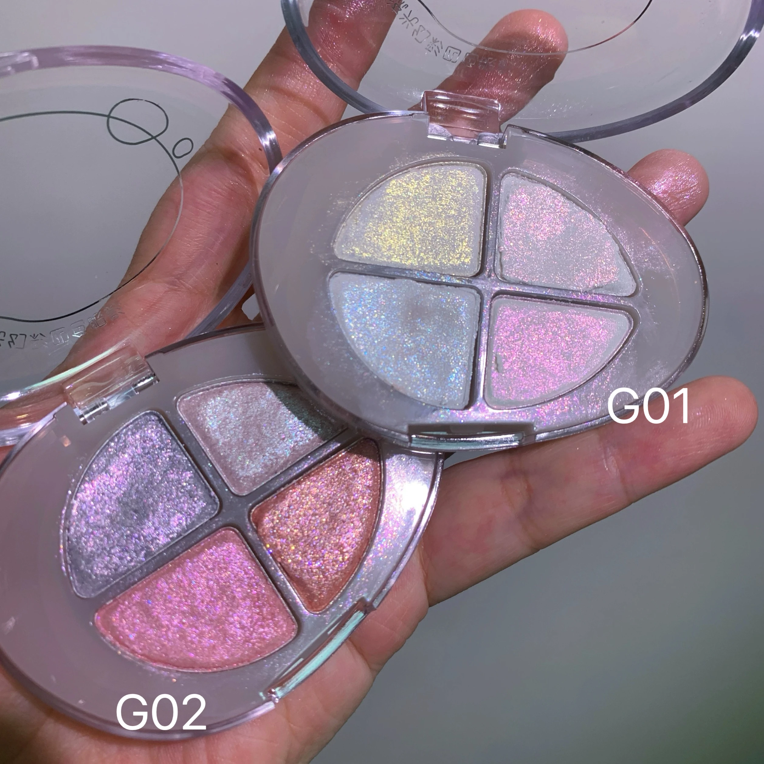 Four-color Eyeshadow Palette Glitter Pearlescent Flash Chameleon Shimmer Highgloss Portable Eye Shadow Eye Makeup view 5