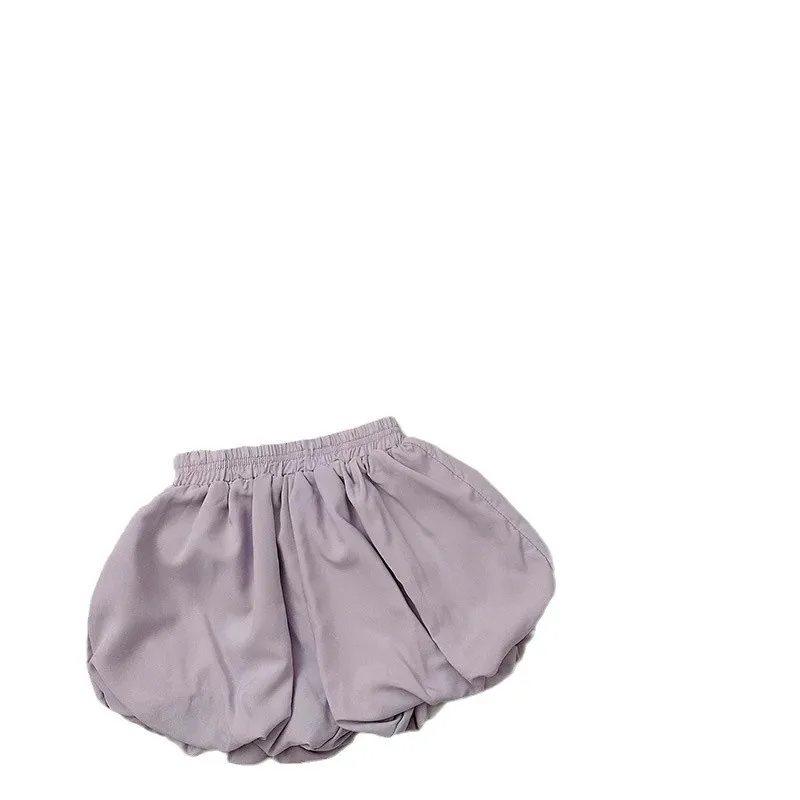 2026 Girl Summer Shorts Baby Thin Pants Children Solid Puff Short Trousers Kids Loose Sweet Lantern Pants 2-6 Years Old