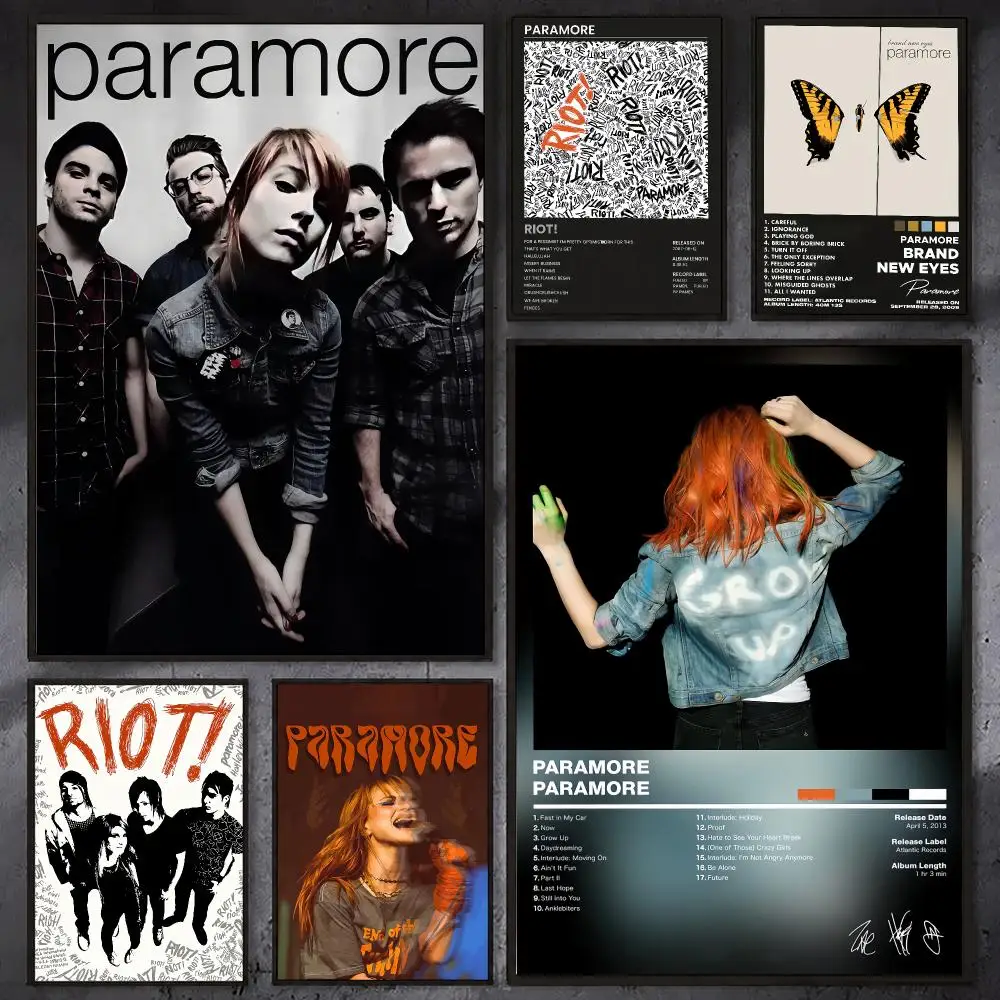 Singer P-Paramore Rock Band Poster Waterproof Sticky Wall Art Print For Bedroom Living Room Hallway Bar Home Decor