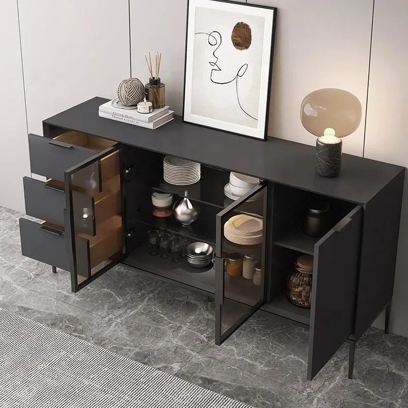 Baking Paint Living Room Cabinet Colorful Modern Sensor Lamp Dinning Side Cabinet Tea Storage Home Furniture Komod XY40GZ