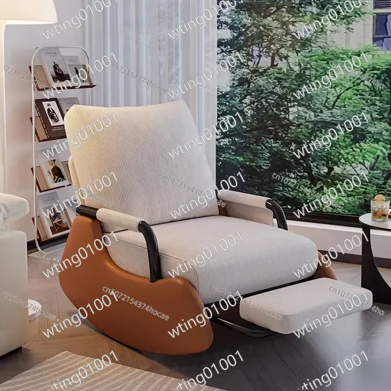 for Ergonomic Adjustable Lazy Chair Foldable Rocking Recliner Comfortable Lounge Seat for Living Room Balcony Relaxation Nap
