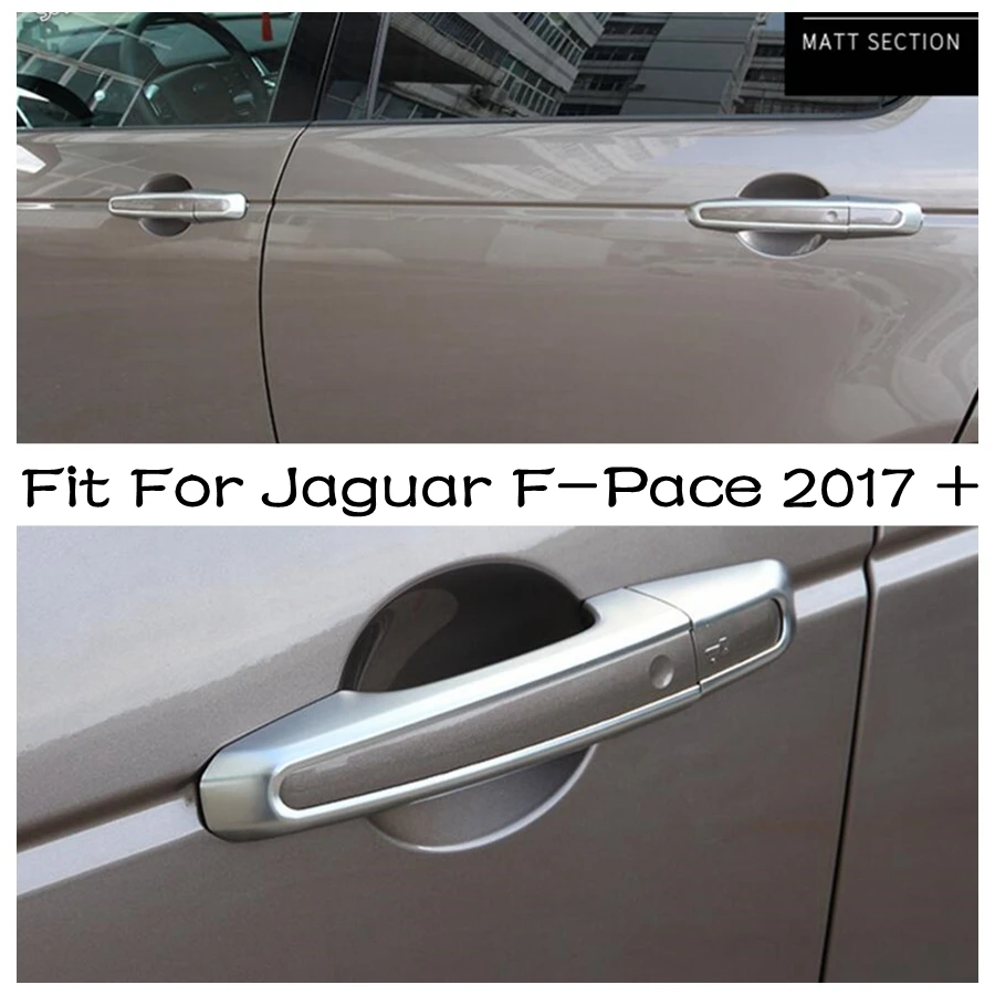 

Chrome / Matte Door Pull Doorknob Handle Catch Cap Decor Cover Trim For Jaguar F-Pace 2017 - 2022 Car Refit Garnish Accessories