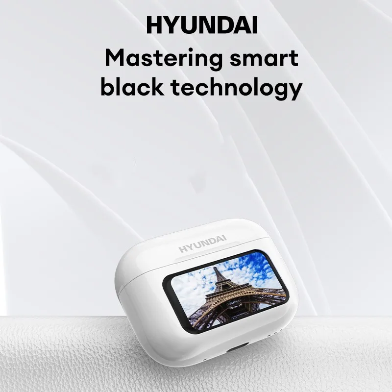 Choice HYUNDAI HY-Y11 Earphones Wireless Bluetooth Headset ANC Noise Reduction HD Mic Call Earbuds LED Touch Screen Control