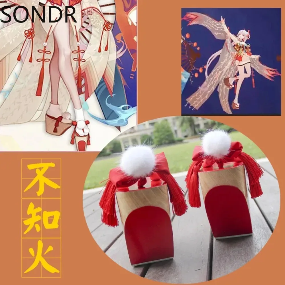 

Деревянные японские шлепанцы GETA Clog Bidentate ONMYOUJI SSR Shiranui, флип-ботинки, косплей, японская гейша, новинка 2024
