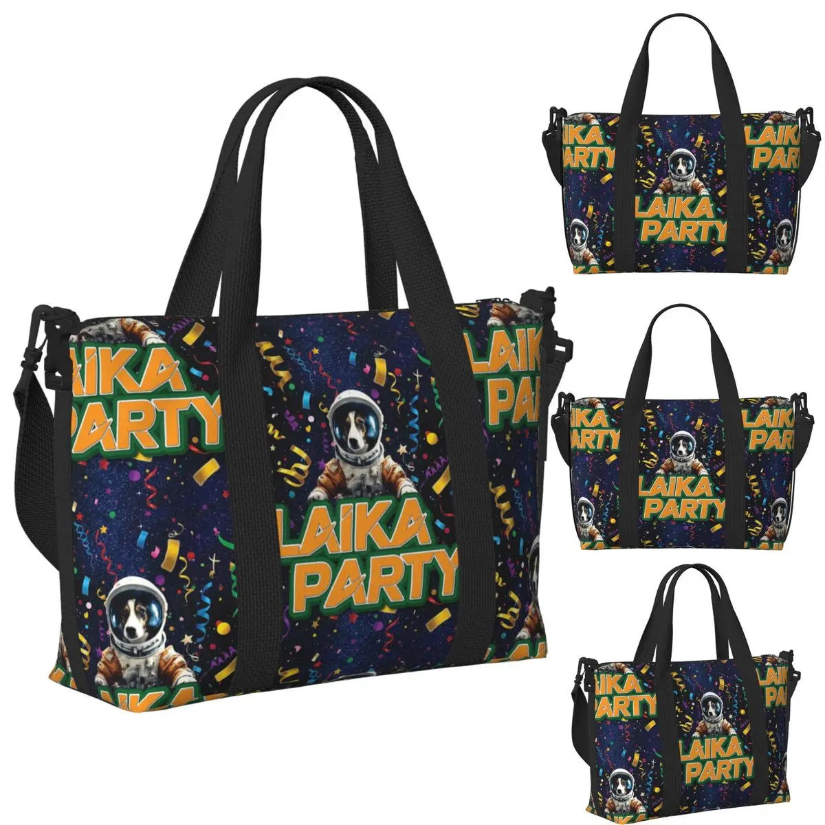 

Пляжная дорожная сумка Emmy Laika для вечеринки Евровидение, большая вместительная сумка-тоут для тренажерного зала, йоги, женская дорожная сумка для покупок