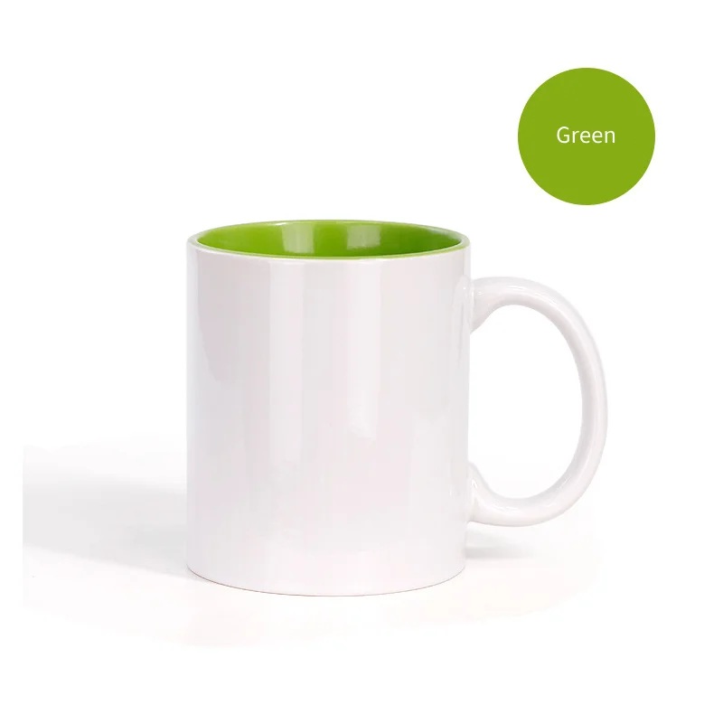 Sublimation Blank Ceramic Mug Color Heart Round Handle Cups Creative Coffee Mug Gift For DIY Customize Logo Image