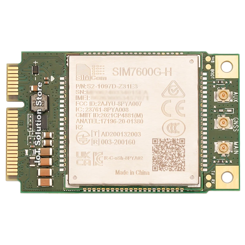 

SIMCom SIM7600G-H MiniPCIe Global Region/Operator 150Mbps/50Mbps Cat.4 GNSS LTE 4G Module SIM7600 SIM7600GH SIM7600G H Mini PCIe