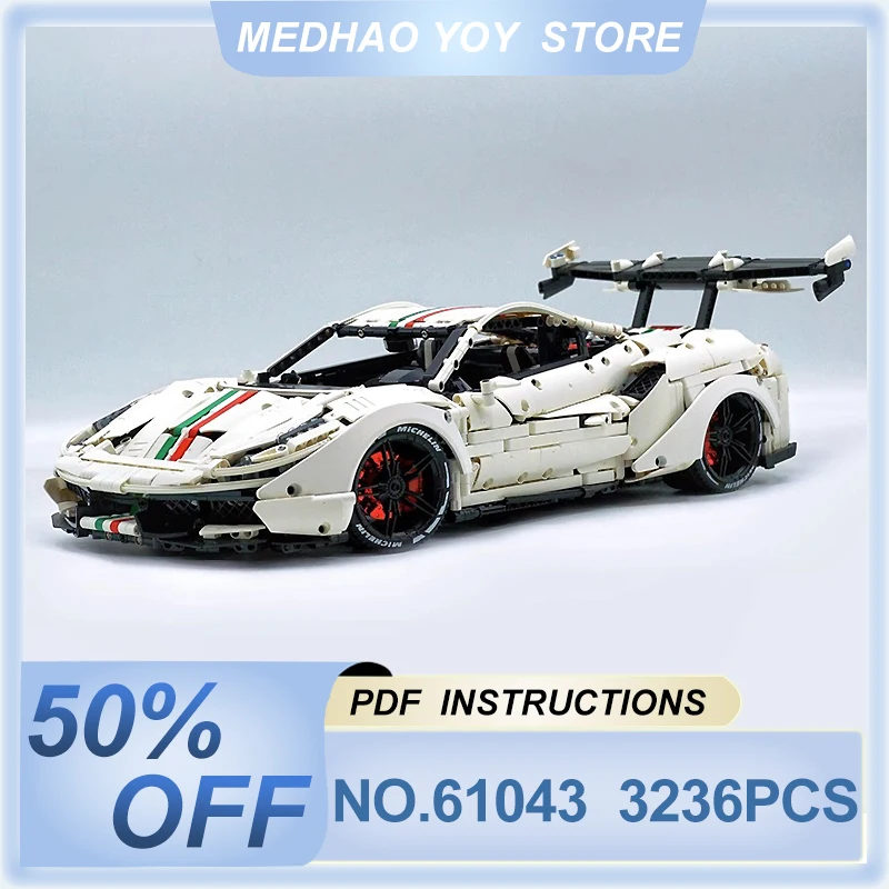 

New MOC-61043 Technical Racing Sport Car Building Blocks Bricks Plating Color Super car Model Puzzle Toy Brithday Gifts For Kids