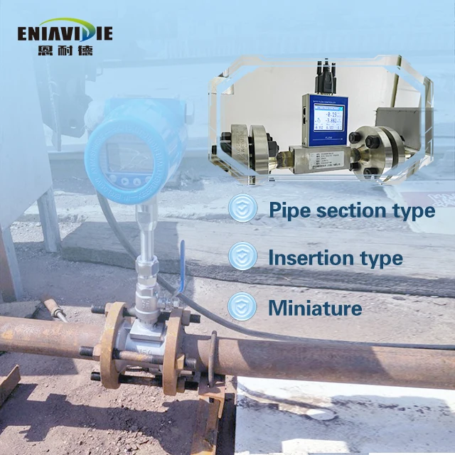 2025 Industrial Stainless Shell Insertion Thermal Gas Mass Flowmeter Flow Meter DN80 Upgraded Version Flange ConnectionIntegral