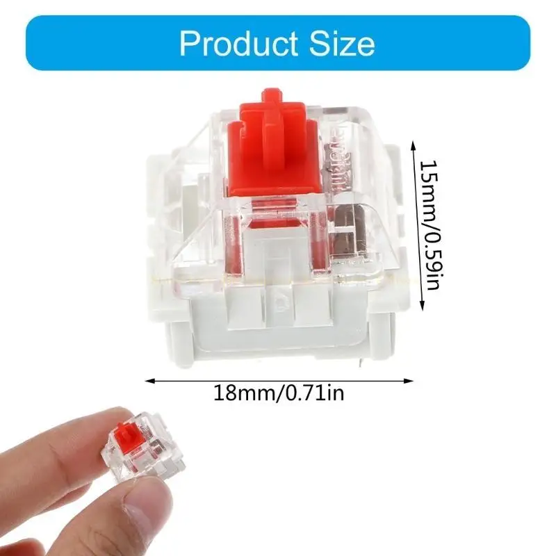 10 Stück rote Schalter für Kirschmx -Klon MX Switches Tester für die mechanische Tastatur anpassen DIY anpassen