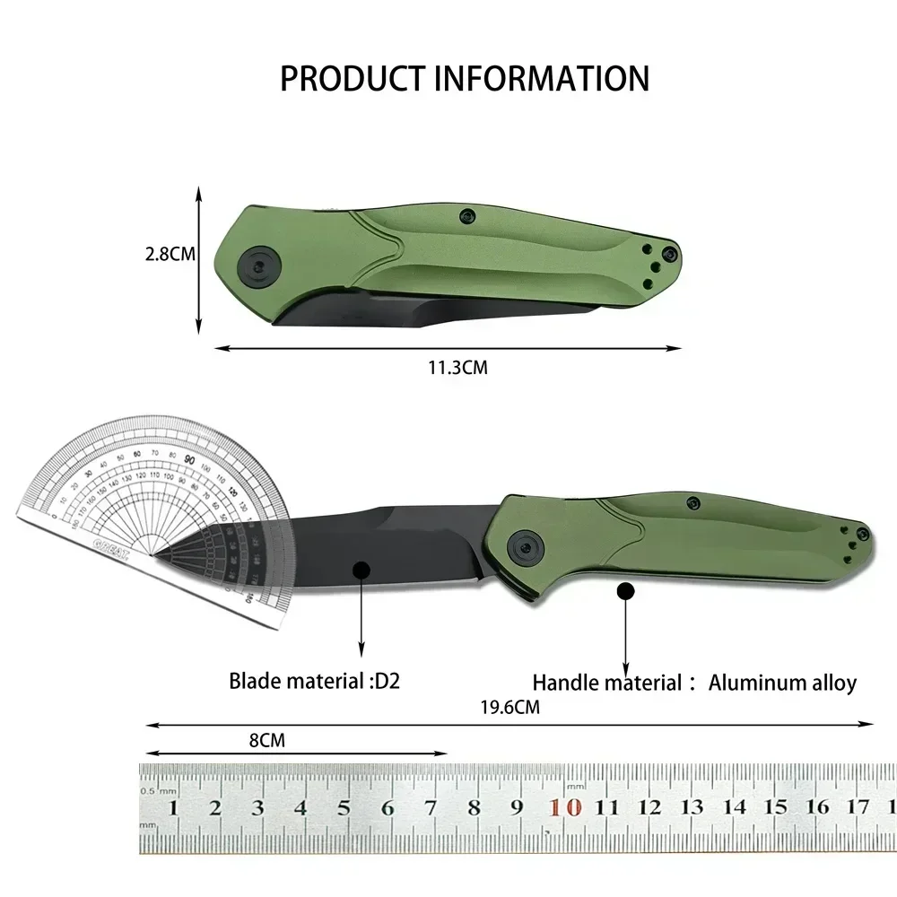 Everyday Carry BM 940 Pocket Folding Knife EDC D2 Blade Green Aluminum Alloy Handle Survival Camping Hunting Flipper Knives