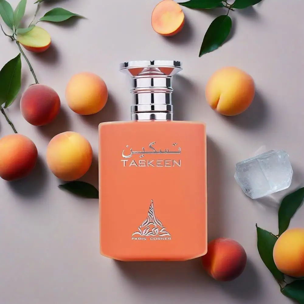 Paris Corner Taskeen Peach Tea EDP 3.4 Fl Oz – Fragancia Frutada Unisex, Vibe Tea Peach, Perfume Duradero 8-10H, Aroma Suave