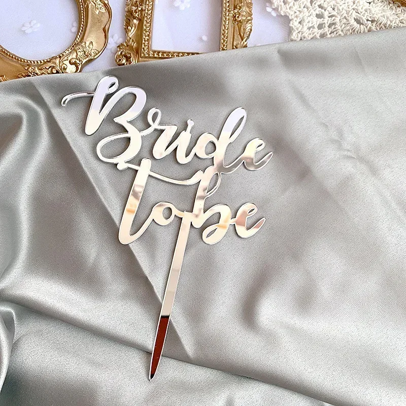 New Rose Gold Bride To Be Acrylic Cake Topper for Bridal Shower Engaged Wedding Party Supplies Cupcake   Decorations