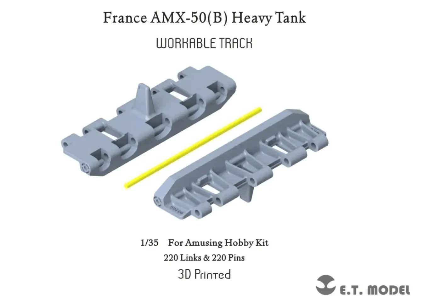 

ET МОДЕЛЬ P35-040 Масштаб 1/35, Франция AMX-50(B), рабочая гусеница для тяжелого танка (3D-печать)