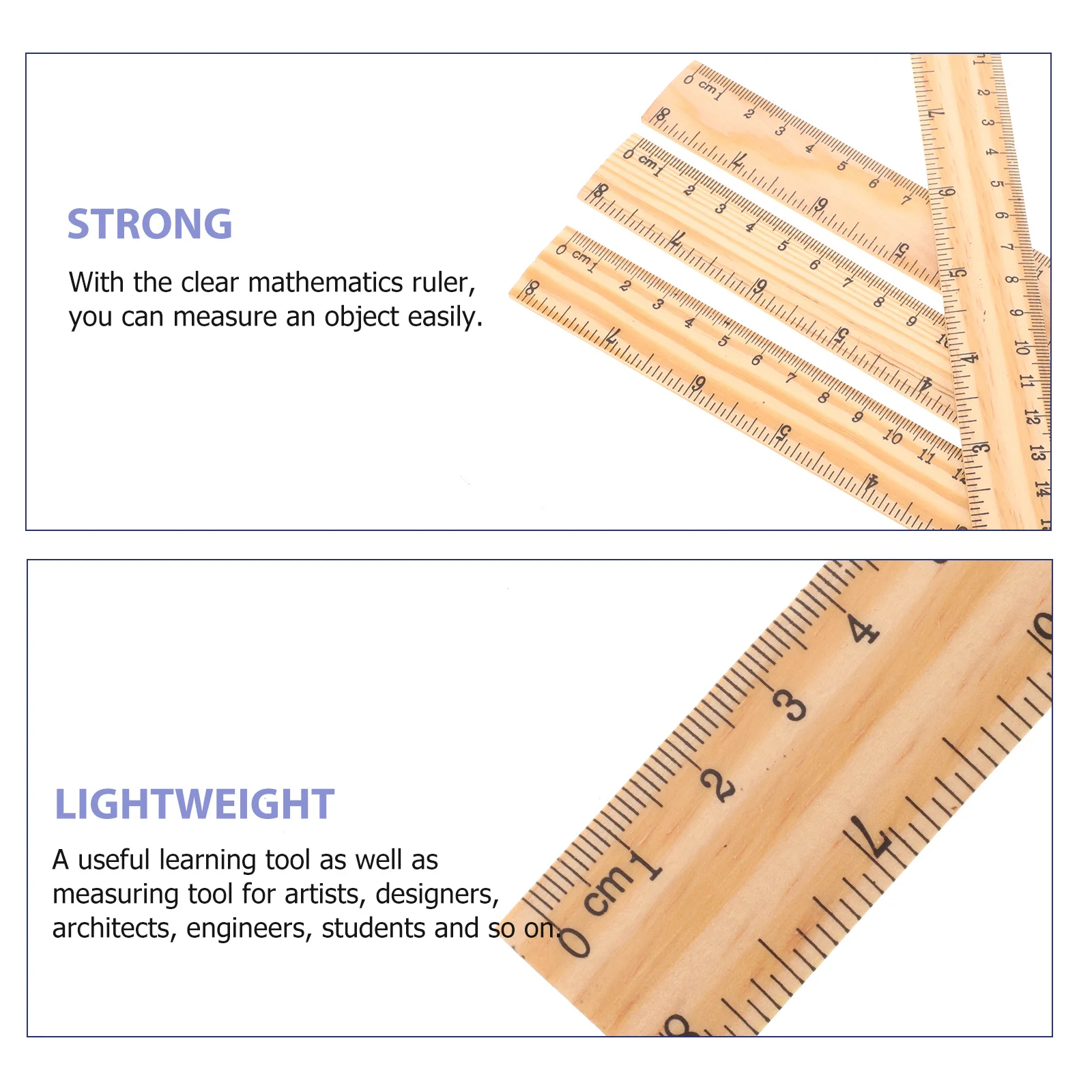 

30Pcs 15cm Wooden Ruler Easy Convenient Measuring Tool for Classroom School Office Home Use Straight Ruler Measuring Tool