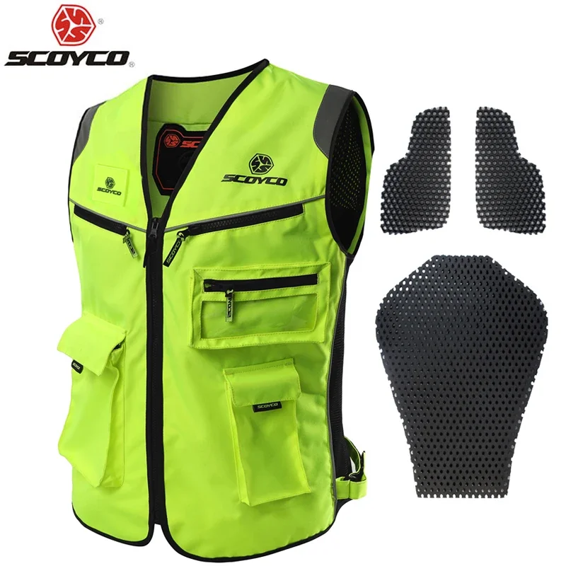 SCOYCO JK30 Motorcycle Reflecting Vest Off-Road Racing Vest Summer Motorcycle Jacket Men Reflecting Vest Motorcycle Accessories