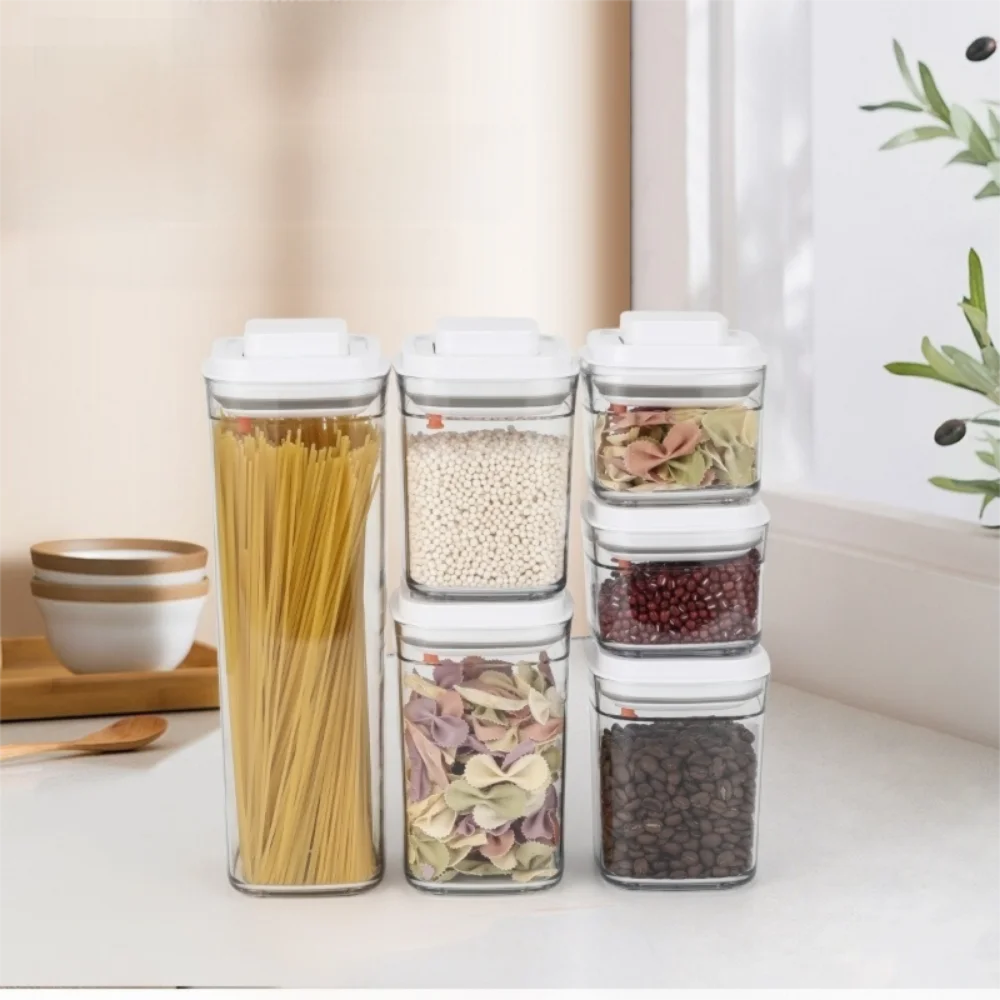 

New Sealed Food Container Press Type with Lid Milk Powder Container Transparent Keep Fresh Noodle Storage Box Storage Container