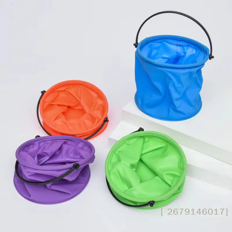 【YY26】Outdoor Sand Pool Play Tool Beach Sand Toy Play Bucket Toy Folding Collapsible Bucket Gardening Tool Kids Summer Favor - view 2