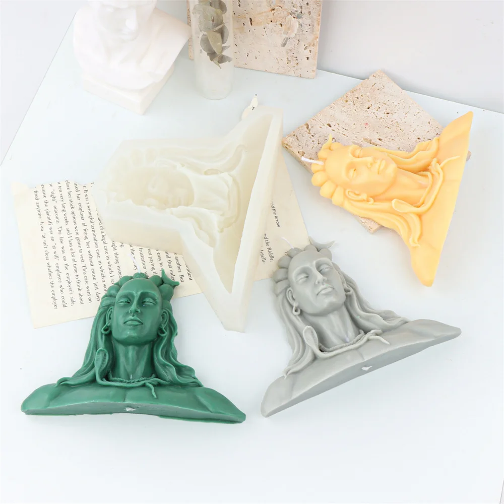 

New Design Unique Adiyog Head Silicone Mold Yoga Aromatherapy Candle Soap Chocolates Cake Baking Tool Home Decoration