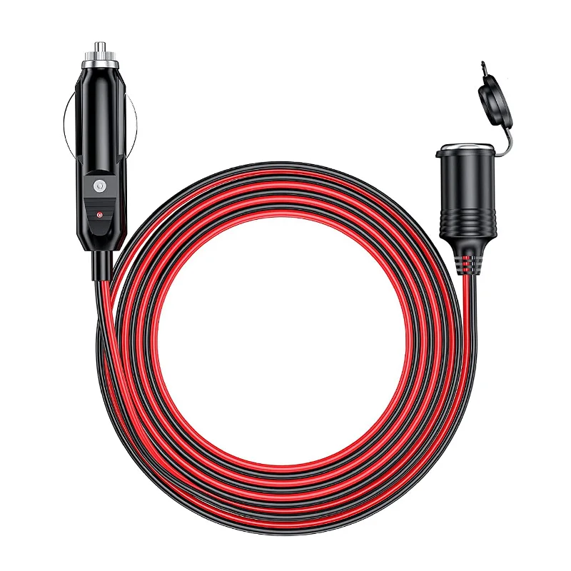 12 AWG Cigarette lighter female socket for vehicles and ships, 6m extension cord power socket in stock for vehicle-mounted use