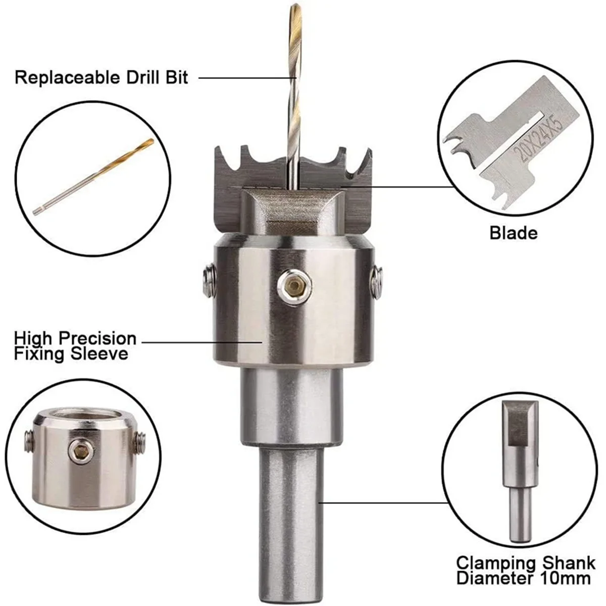 30 PCS Ring Drill Bit Set, 16-21 mm Blades Wood Ring Drill Bit Wooden Ring Maker Steel Wood Bead Drill Bit Vogue