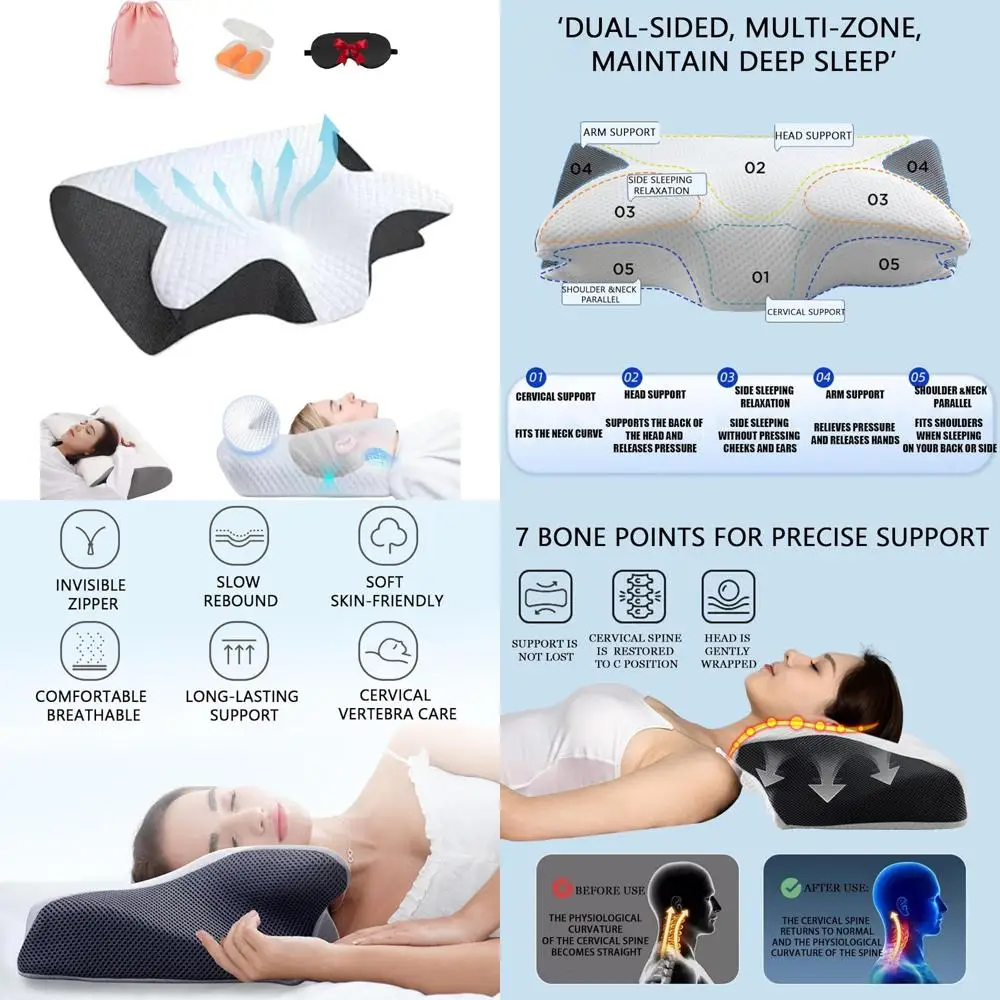

Orthopedic Memory Foam Pillow for Sleep Apnea Relief and Neck Pain Support