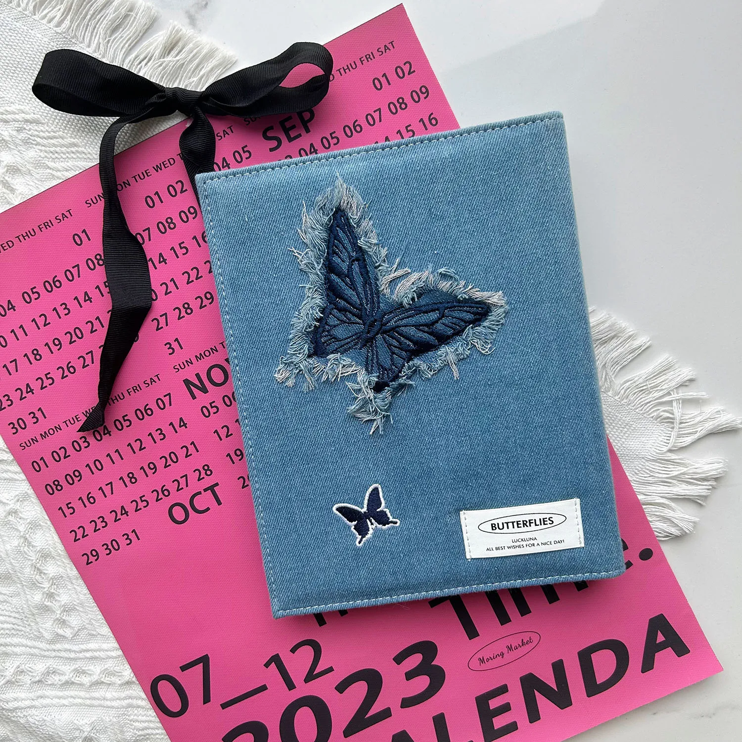 Tassel Butterfly Jeans A5 Binder Photocard Holder Kpop Kawaii Notebook Idol Photo Album 3inch Photocards Collect Book