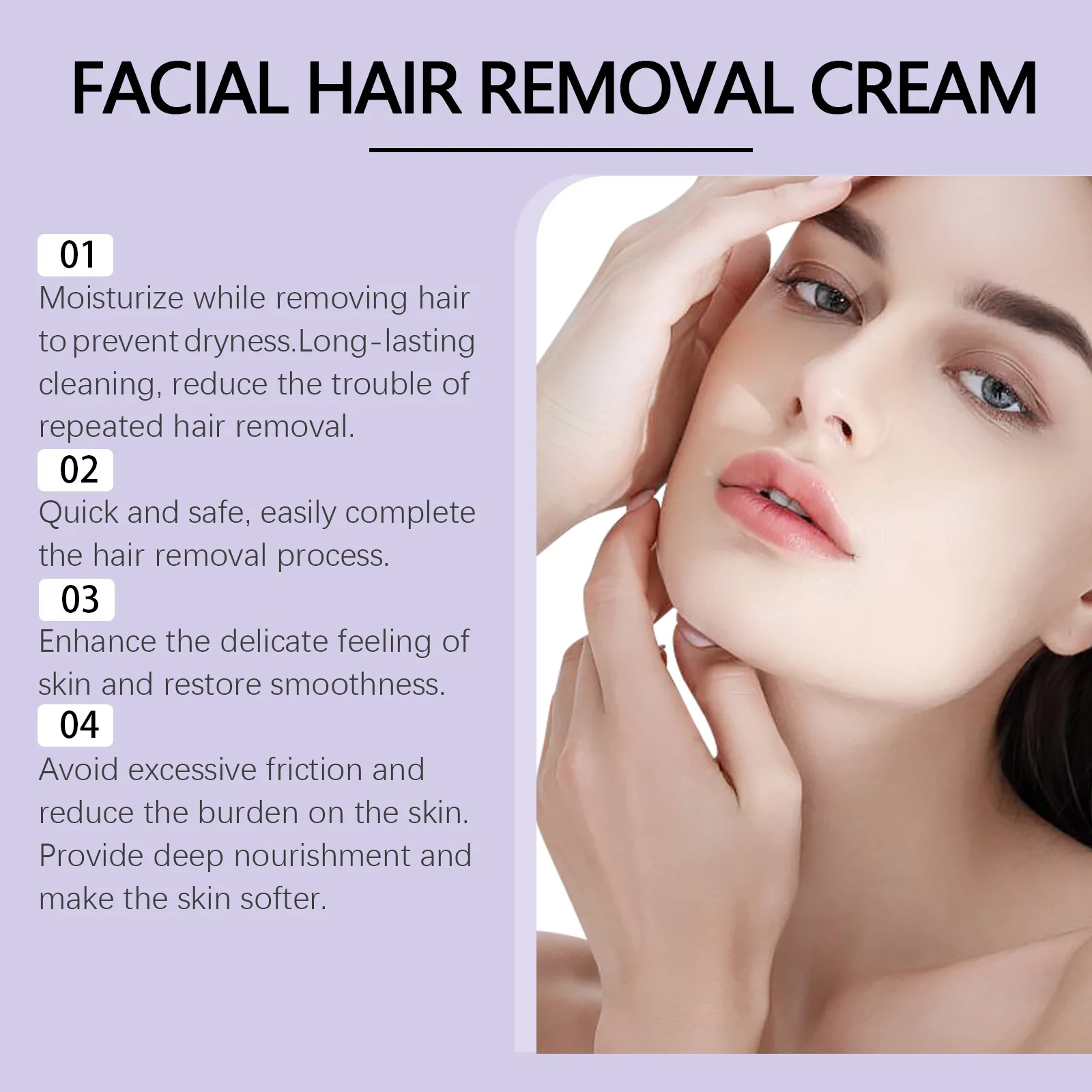 Eelhoe Centella كريم إزالة شعر الوجه امرأة اللحية تقليل إعادة نمو غير مزعجة دائم الشفاه نمو الشعر المانع 30 جرام #3