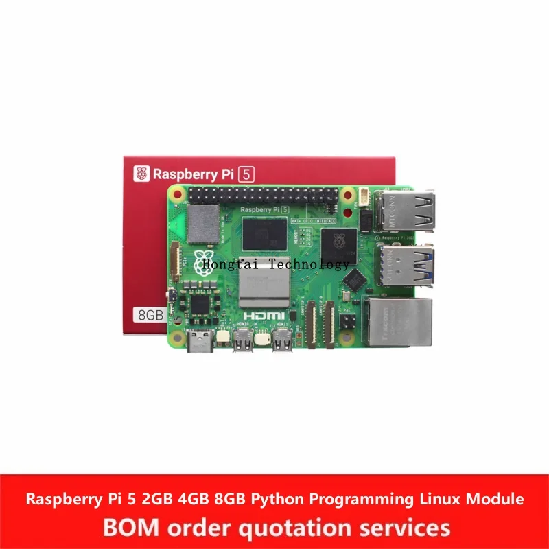 SmCpOriginal Raspberry Pi 5 2GB 4GB 8GB Development Board Computer AI Artificial Intelligence Module Python Programming Linux Ki