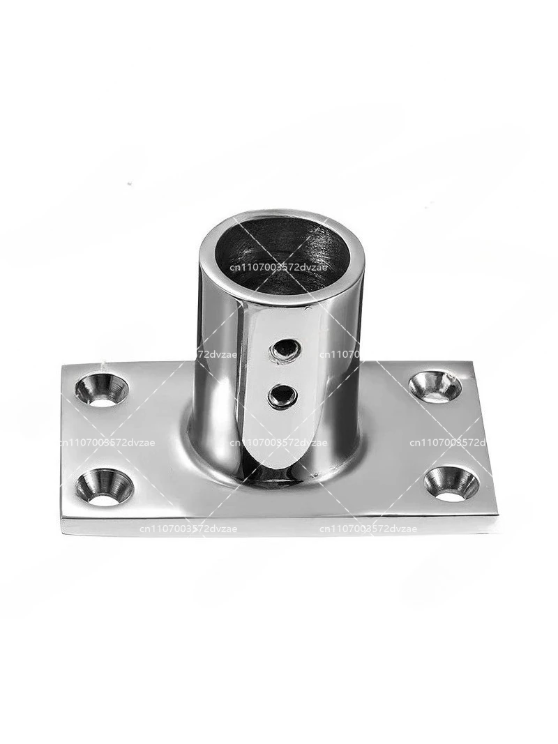 Stainless Steel  Rectangle Base Plate Flange Satin Finish for O. D. 32mm (1-1/4