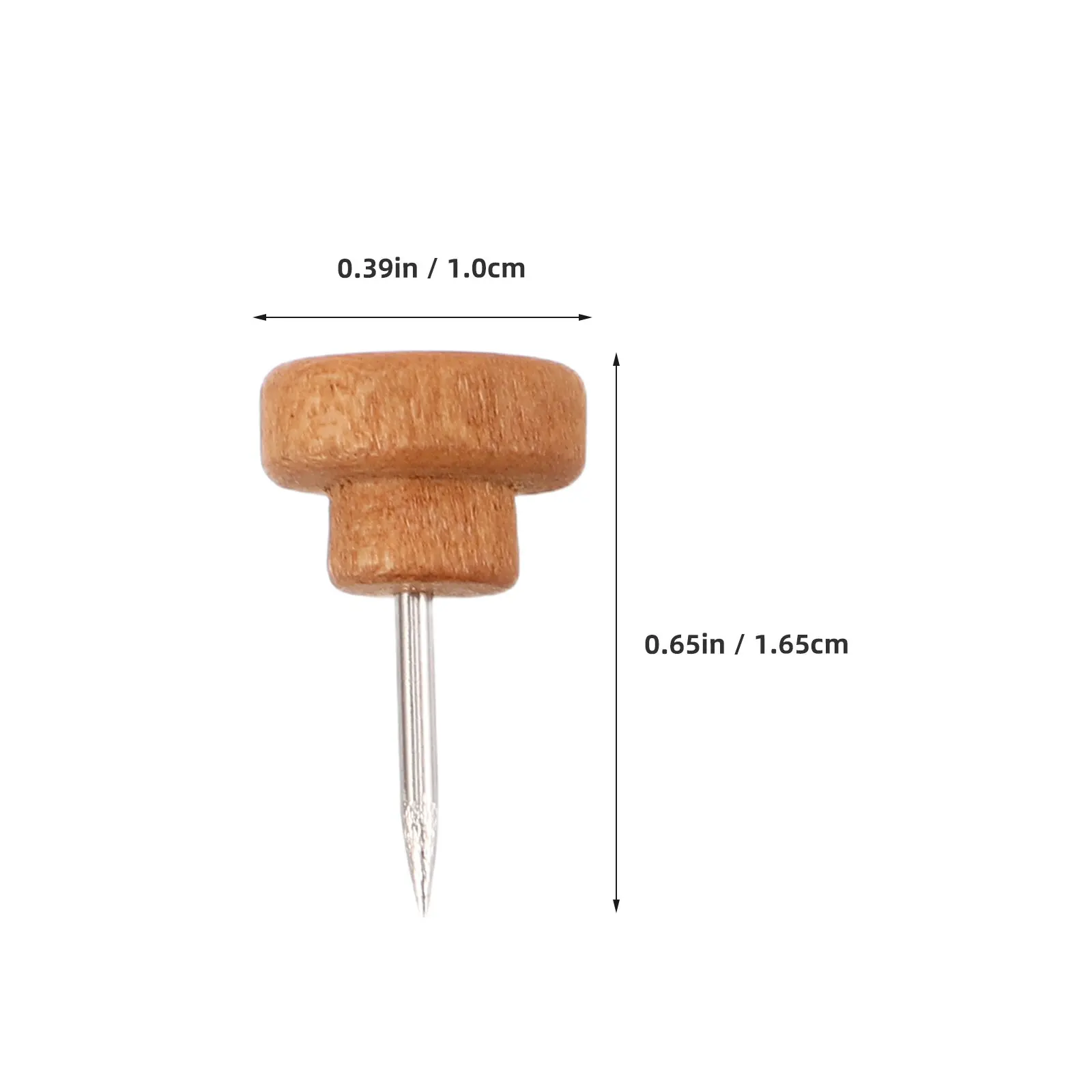 150Pcs Map Marking Pins Wood Board Round Flat Wall Photo Postcard Display Office Cork Classroom