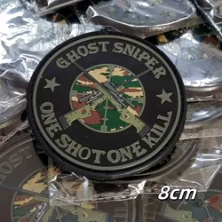 Ghost Sniper PVC PATCH PVC Hook and Loop Armband Military Army Glock Shot Morale Badge Tactical Clothes Emblem Backpack Stickers
