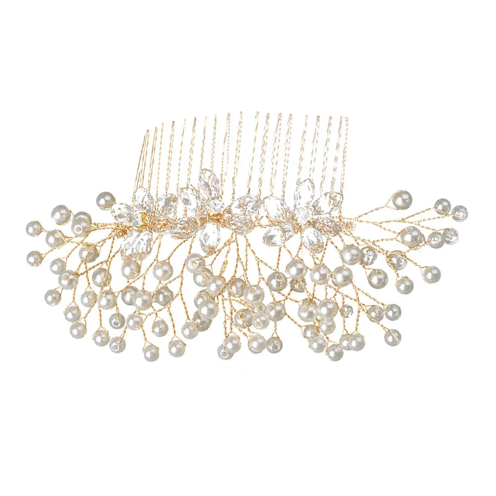 

Pearl Crystal Bridal Hair Comb Stylish Elegant Wedding Hair Accessory for Bride Party Special Occasion Bridal Headdress