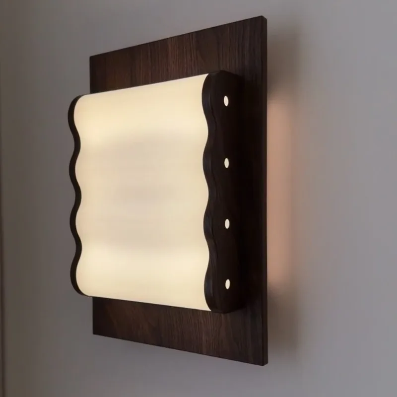 Minimalist medieval wave cloth cover, bedroom bedside hotel living room villa wall hanging lamp