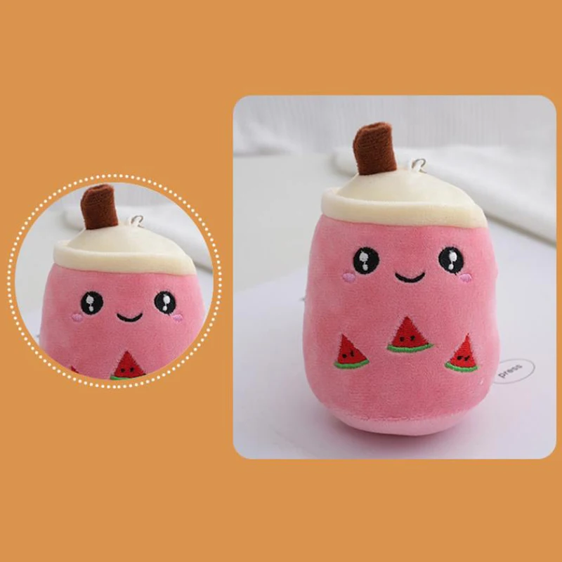 Bubble Tea Cup Plush Toys para menina, travesseiro macio, almofada, frutas kawaii, chá de leite, boneca recheada, presente de aniversário para amigo, 1pc