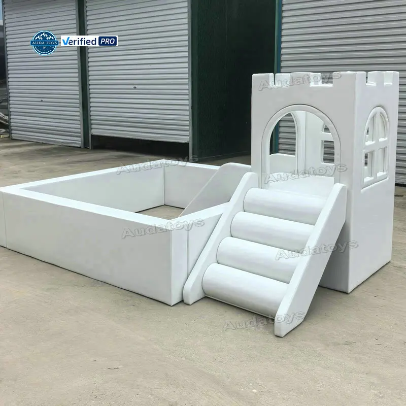 White Kid Castle Climber Indoor Playground Ball Pool And Soft Play Equipment For School & Mall Parties Soft Play Cafe Hire