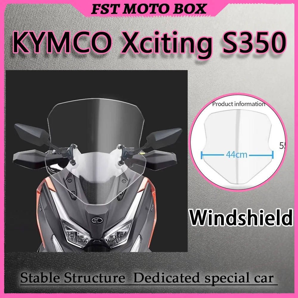 FOR Kymco Xciting S350 High-Toughness PC Enlarged Windscreen And Forward-Mount Foldable Rearview Mirrors Modification Kit