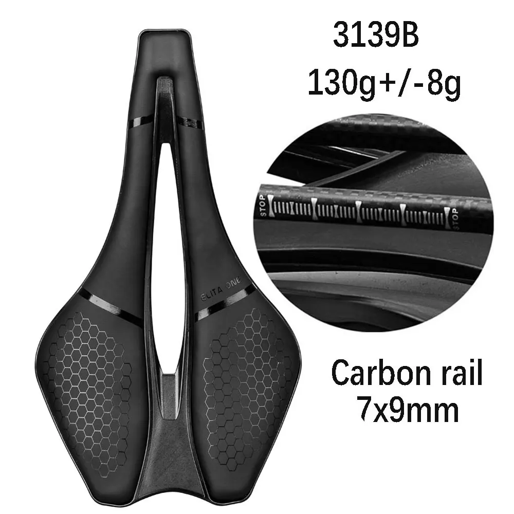 Elitaone Rennrad-/MTB-Fahrradsattel aus Carbon mit Carbon-Schienen, 130g, 245x139mm – Detail 8