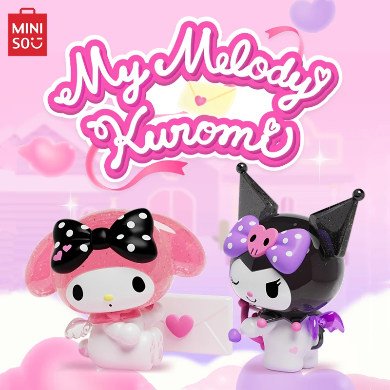 

MINISO Sanrio Love Heart Series Blind Box Kawaii My Melody Kuromi Decorative Ornaments Children's Toy Model Birthday Gift