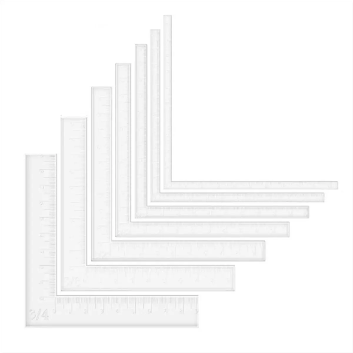 REST 7Pcs/Set Paper Card Corners Helpers Positioning Tools Scrapbooking Acrylic Rulers to Make Lining Up Card Layers