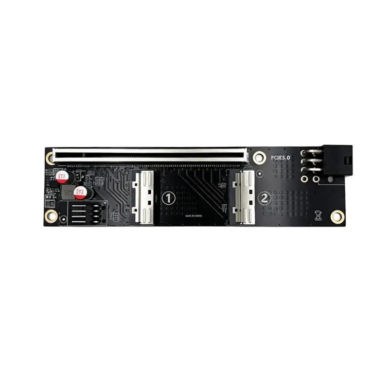 新着商品-mcio-50-2ポート-pci-e-50-x16アダプターカード（6ピン電源ポート付き）gpu用、グラフィックカードサーバー用