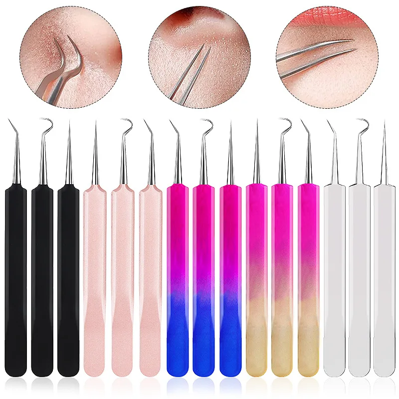 

Ультратонкие пинцеты для удаления черных точек и акне, инструмент для глубокой чистки кожи лица, для салонов красоты, удаления прыщей, ухода за кожей, инструмент для макияжа