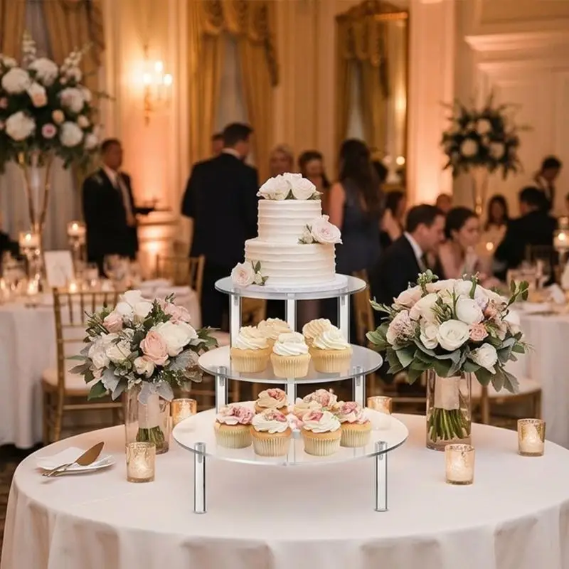 

Elegant Clear Acrylic 3 Layer Round Cake Stand Cupcake Tower Perfect For Dessert Fruits And Pastries Easy To Clean 37JD