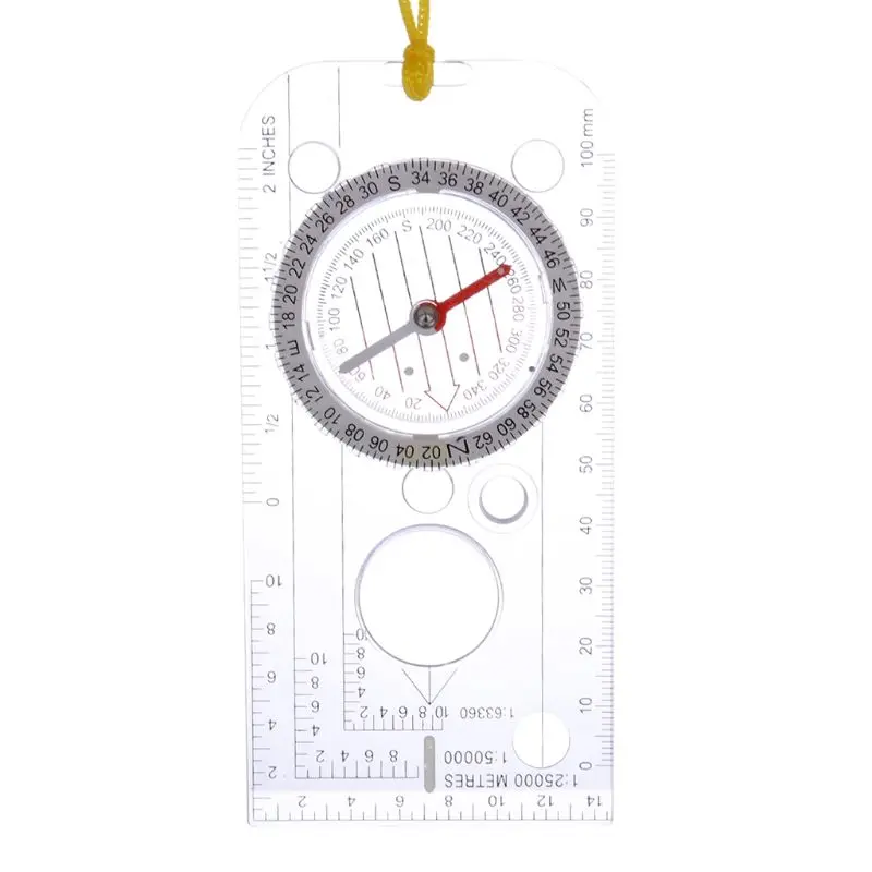 Multifunction Map Compass for w/ Lanyard Special Ruler Scale Map for Hiking Camp