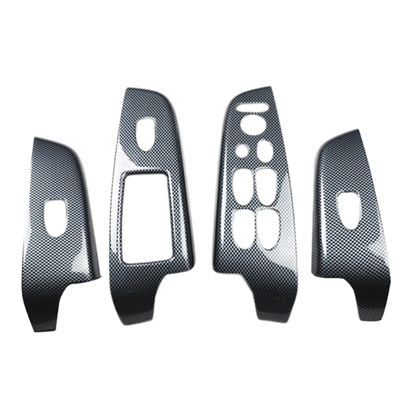 for HONDA CIVIC 2006-2011 Door Window Lift Panel Carbon Fiber Door Window Switch Cover Trim RHD