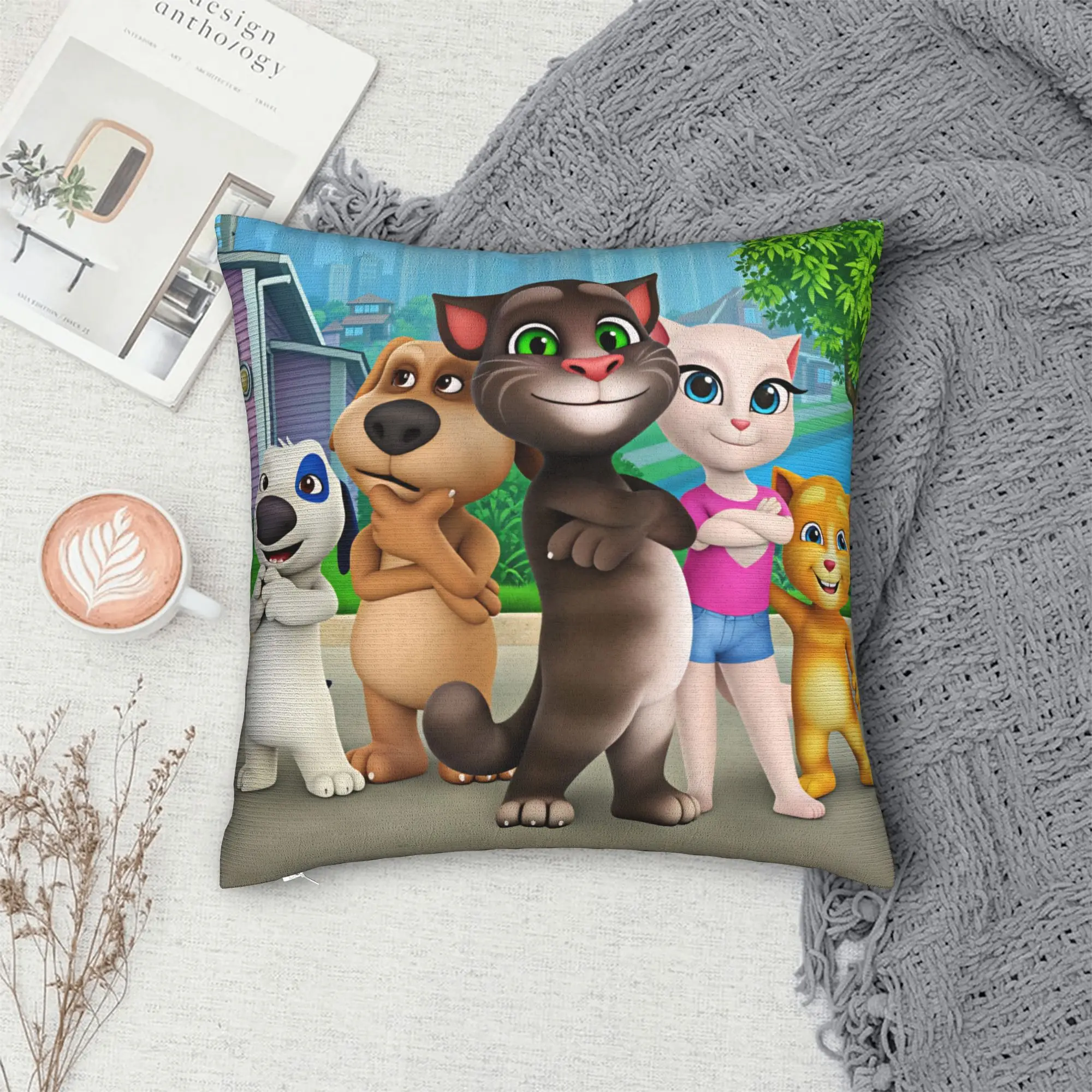 Pillow Case Game T-Talking T-Tom And F-Friends Custom  Pillow Cover For Office Car Home Decor Kawaii Pillowcases