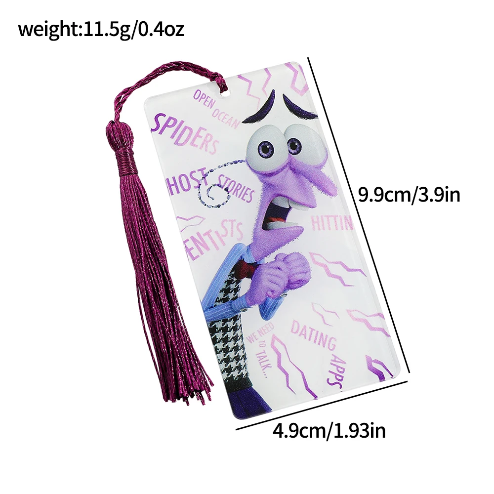 Acrylic Inside Out Bookmark Anime Sadness Joy Anger Disgust Fear Cartoon Movie Periphery for Fans Collect Souvenir Gifts
