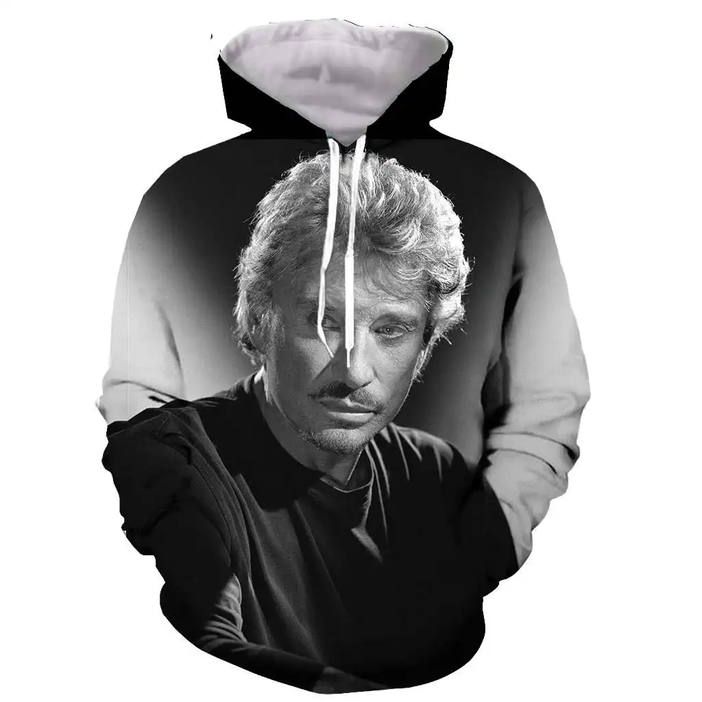 

2023 New Johnny Hallyday 3D Printed Men Women Hooded Hoodie Fashion Graphic Hoodie Casual Streetwear Pullover Hoodies Coat Tops