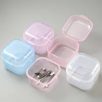 Boîte de désinfection pour forets à ongles, boîte de nettoyage de Filtration à Double couche, mallette de rangement pour manucure, conteneur de nettoyage de brosse à ongles 5