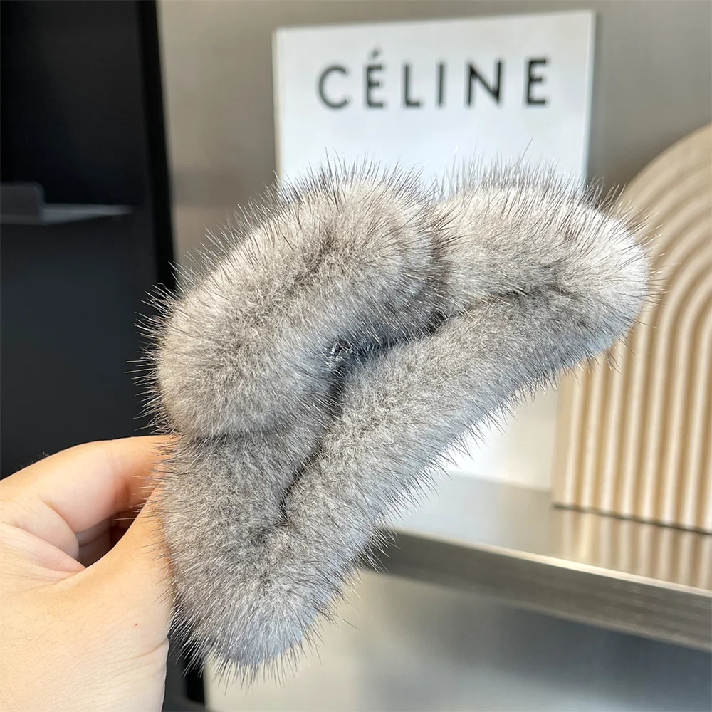 

Элегантная высококачественная норковая заколка для волос, коготь для женщин, темперамент, украшение для волос, женская винтажная заколка для волос, модные аксессуары для волос